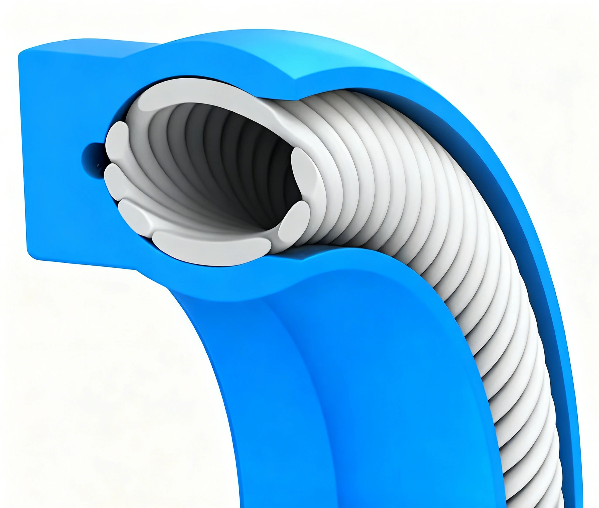 Cross-sectional view of spring energized seals