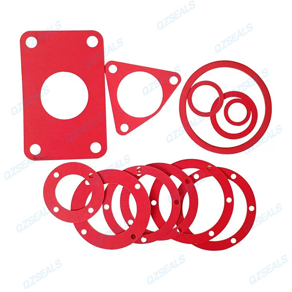 Red steel paper gasket insulating fiber gasket for electrical and industrial applications-QZSEALS