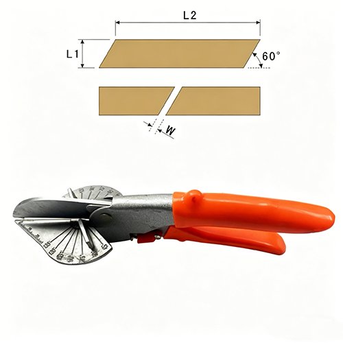 Wear strip for hydraulic cylinder installation tool with angle cutting guide and gap calculation