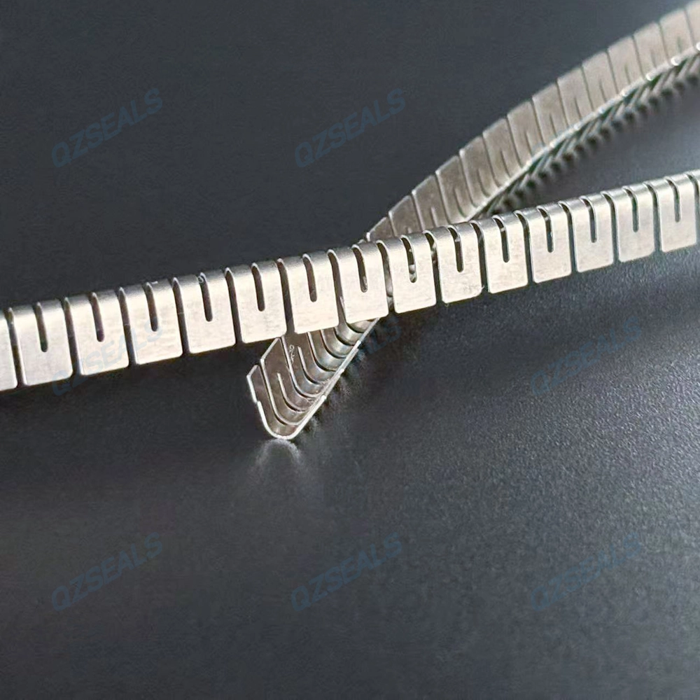 Stainless steel meander V springs for seals cantilever V spring strip design PTFE sealing